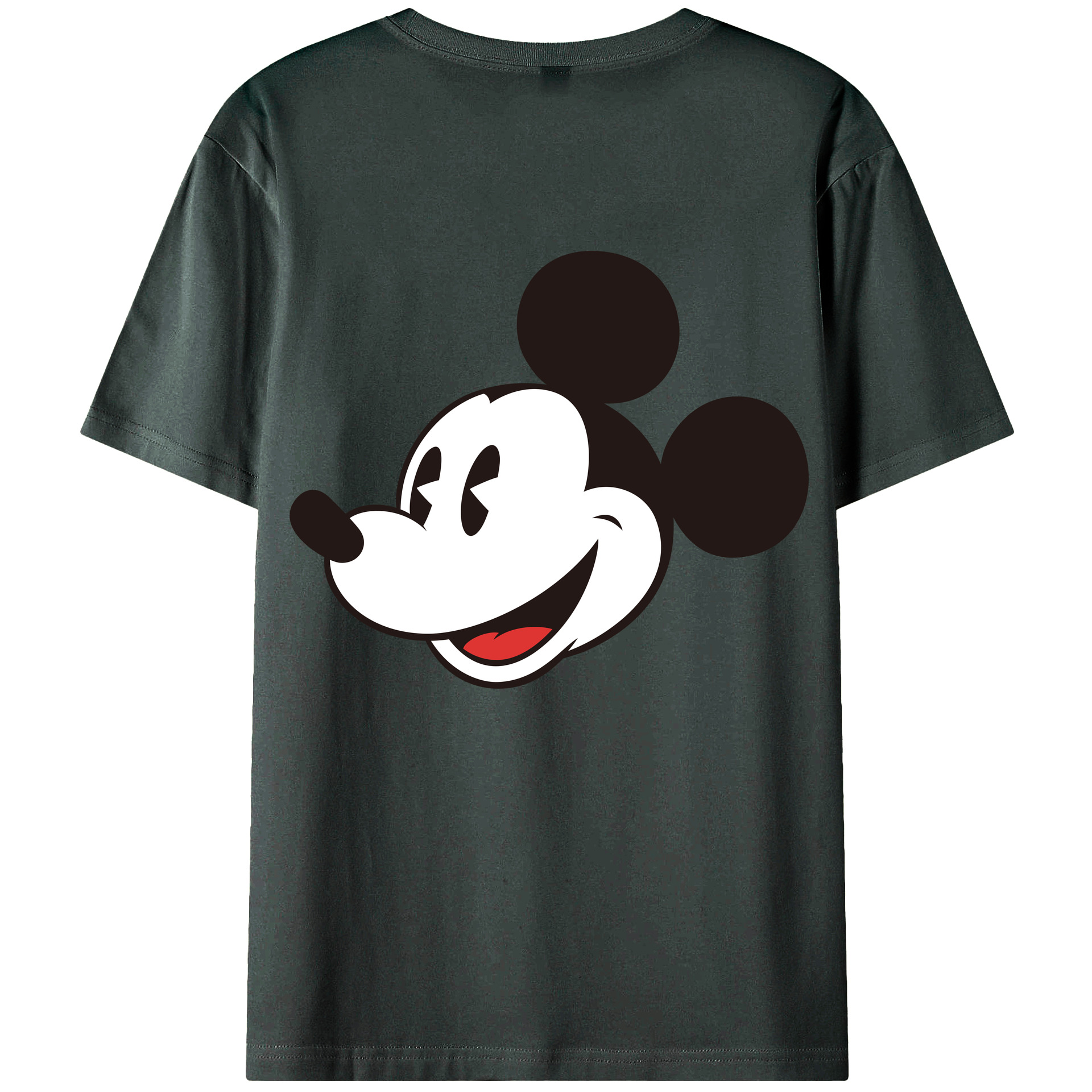 ミッキーマウス Mickey Mouse 綿100％ メンズ半袖Tシャツ（バックプリント） 通気性